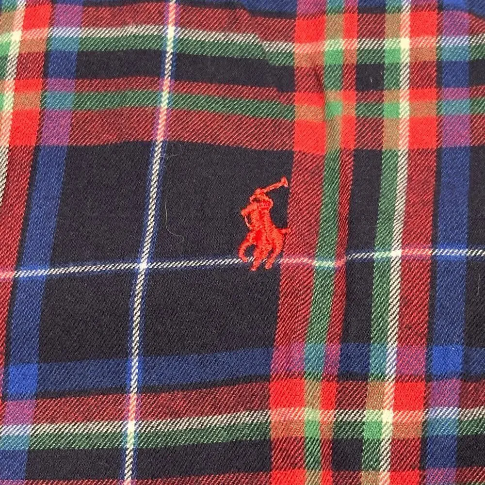 Ralph Lauren Blue Plaid Oxford Shirt sz 6 Button Down Shirt navy tartan plaid